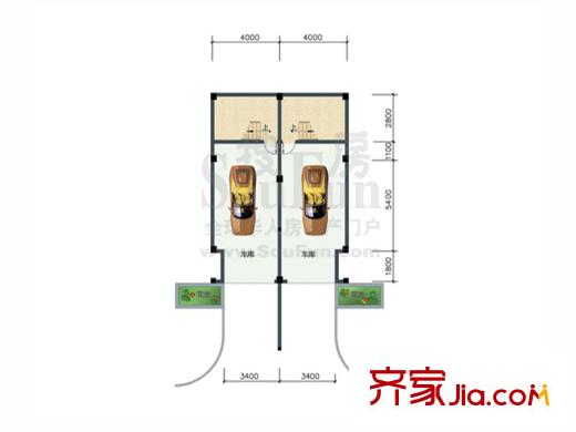 三木水岸君山雙拼別墅K2型 車庫(kù) 5室2廳4衛(wèi)1廚