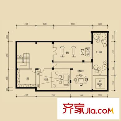 建發(fā)領(lǐng)域戶型圖地下室平面圖  8室3廳7衛(wèi)1廚