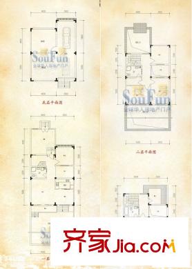 福祿坊別墅戶型圖C戶型20#樓10單元  4室2廳2衛(wèi)1廚