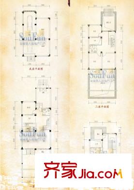 福祿坊別墅戶型圖H戶型1#02單元  4室2廳3衛(wèi)1廚