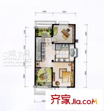 禹洲鼓山一號(hào)Lc2（雙拼）地下三層平面圖 4室3廳5衛(wèi)1廚
