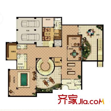 融僑?觀山府B1戶型底層戶型圖 5室3衛(wèi)