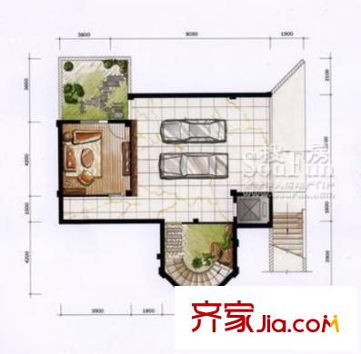 禹洲鼓山一號A戶型地下室平面圖 7室5廳6衛(wèi)1廚