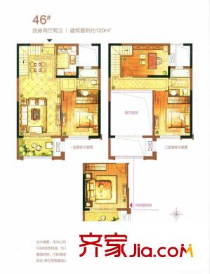 保利?香檳國(guó)際46、39號(hào)樓02單元復(fù)式戶型 4室2廳2衛(wèi)1廚