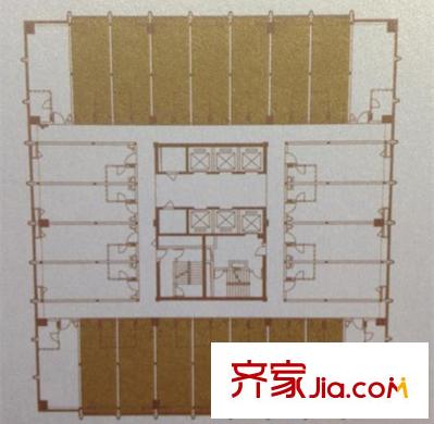 融信雙杭城SOHO3#B戶型44平方米 1室1廳1衛(wèi)1廚