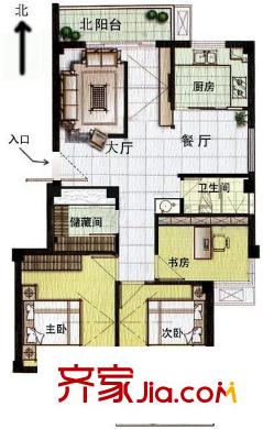 金輝楓尚 3室 戶型圖