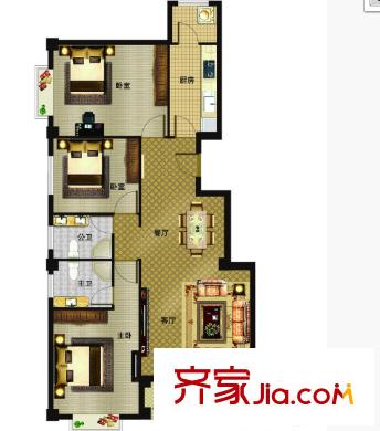 賽博園小區(qū)戶型圖3室2廳 3室2廳
