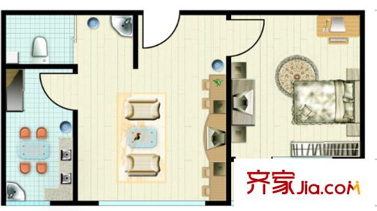 賽博園小區(qū)戶型圖1室1廳 1室1廳