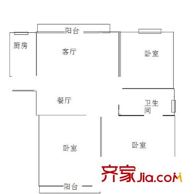 鶴林新城 3室 戶型圖