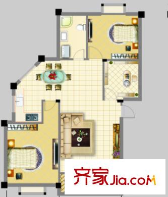 漢陽人信匯戶型圖2室2廳 戶型圖 2室2廳1衛(wèi)1廚