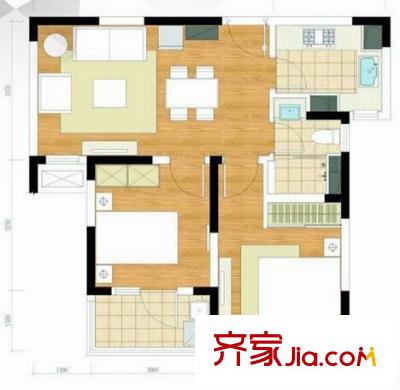 朗詩綠色街區(qū)戶型圖2室2廳 2室2廳