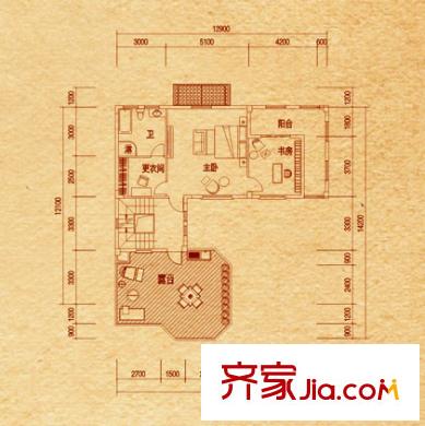 正祥橘郡戶型圖北區(qū)Gn戶型三層 5室2廳5衛(wèi)1廚