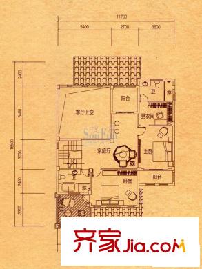 正祥橘郡戶型圖一期北區(qū)As戶型二層 5室2廳5衛(wèi)1廚