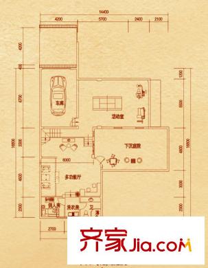 正祥橘郡戶型圖北區(qū)Gn戶型下沉式花園庭院 5室2廳5衛(wèi)1廚