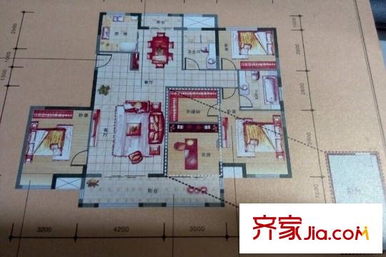 金地華公館5-9號(hào)樓C-3戶型（售完） 4室2廳2衛(wèi)1廚
