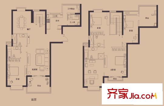 匯豪邸戶型圖4室4廳 戶型圖 4室4廳2衛(wèi)