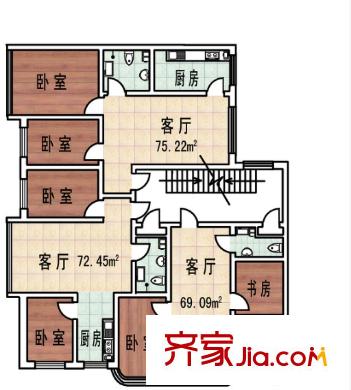 匯豪邸戶型圖5室3廳 戶型圖 5室3廳