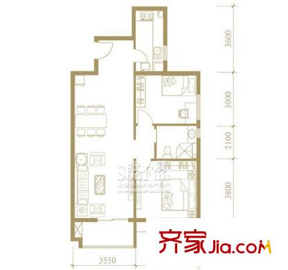 自來(lái)水廠宿舍戶(hù)型圖2室2廳 戶(hù)型圖 2室2廳