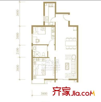 自來(lái)水廠宿舍戶(hù)型圖2室2廳 戶(hù)型圖 2室2廳