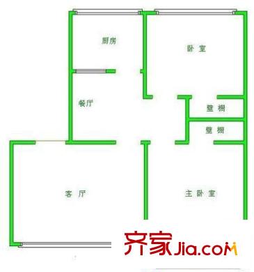 漢正花園 2室 戶型圖