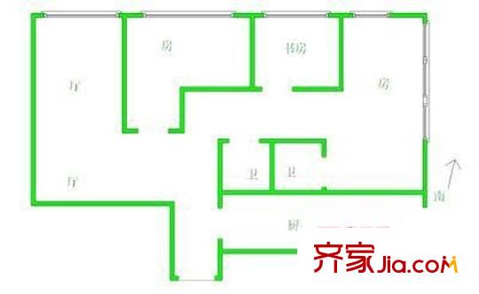 漢正花園 3室 戶型圖