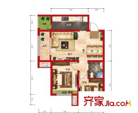 飛帆小區(qū)戶型圖2室2廳 2室2廳