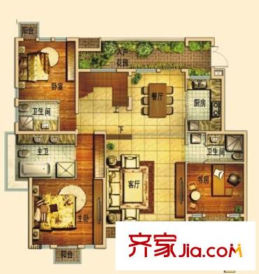 東鴻小區(qū)戶型圖3室2廳 戶型圖 3室2廳