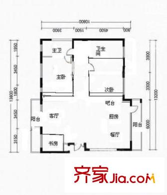 鴻源國際公館 3室 戶型圖