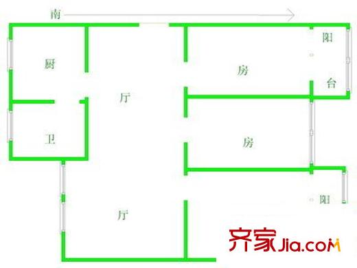 鴻源國際公館 3室 戶型圖