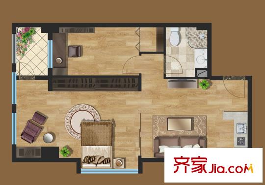 北大資源首座戶型圖B3戶型 3室1廳1衛(wèi)1廚