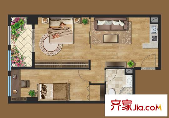 北大資源首座戶型圖B1戶型 3室1廳1衛(wèi)1廚