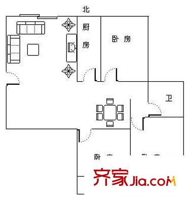 香港映象二期 3室 戶型圖