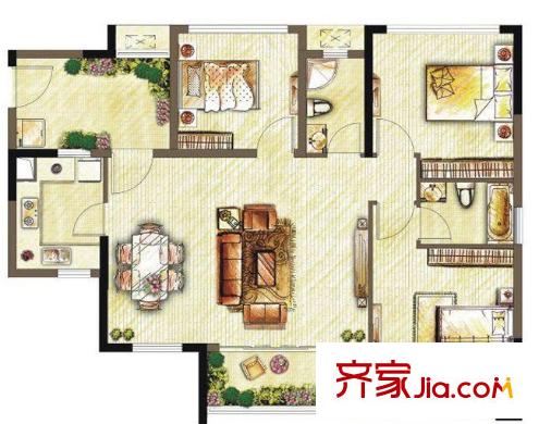 徐家棚安居苑戶型圖3室2廳 戶型圖 3室2廳