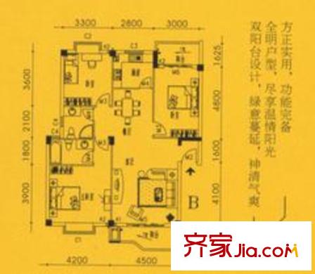 東新熙園戶型圖3室2廳 戶型圖 3室2廳2衛(wèi)1廚