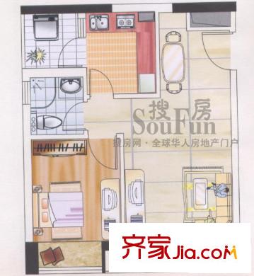 都市蘭亭戶型圖戶型4 1室1廳