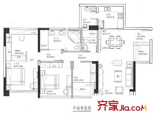 新大地家園子期園戶型圖4室2廳 戶型圖 4室2廳2衛(wèi)1廚