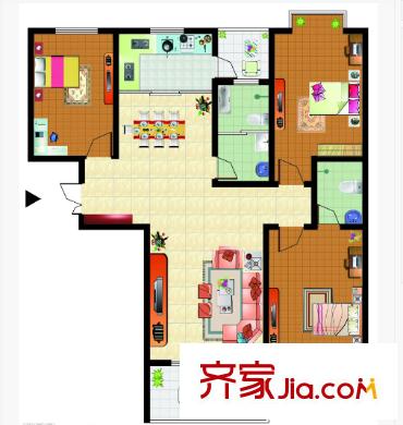 武鍋宿舍戶型圖3室2廳 戶型圖 3室2廳