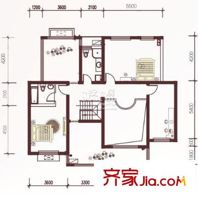 龍城華庭戶型圖瀚華園復(fù)式Z 上層 4室2廳2衛(wèi)1廚