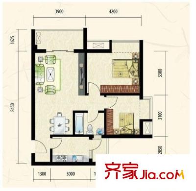 金沙閣 3室 戶型圖