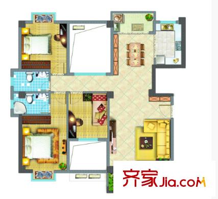濱江怡暢園戶型圖三室二廳 戶型圖 3室2廳