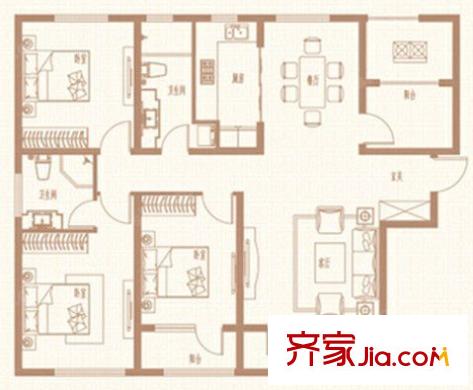北環(huán)小區(qū)戶型圖3室2廳 戶型圖 3室2廳2衛(wèi)1廚