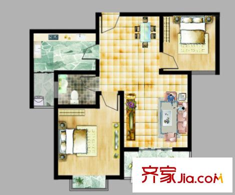 紫竹園小區(qū)戶型圖2室2廳 2室2廳