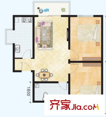 頤和苑戶(hù)型圖2室2廳 2室2廳