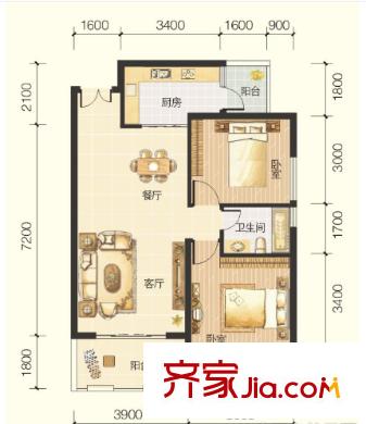 頤和苑戶(hù)型圖2室2廳 2室2廳