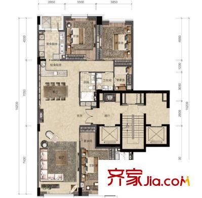 鑫?；▓@戶型圖4室2廳 戶型圖 4室2廳2衛(wèi)1廚
