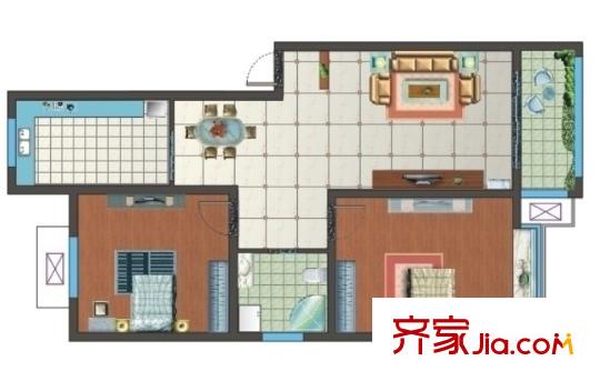 省電視臺宿舍戶型圖2室2廳 2室2廳