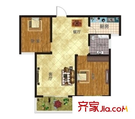 美聯(lián)首義尚景戶型圖2室2廳 2室2廳