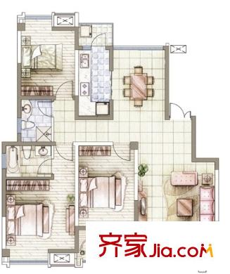 康樂苑戶型圖3室2廳 3室2廳
