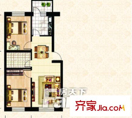集賢一村小區(qū)戶型圖2室1廳 戶型圖 2室1廳