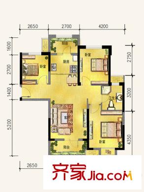 華潤置地橡樹灣三期 戶型圖 3居
